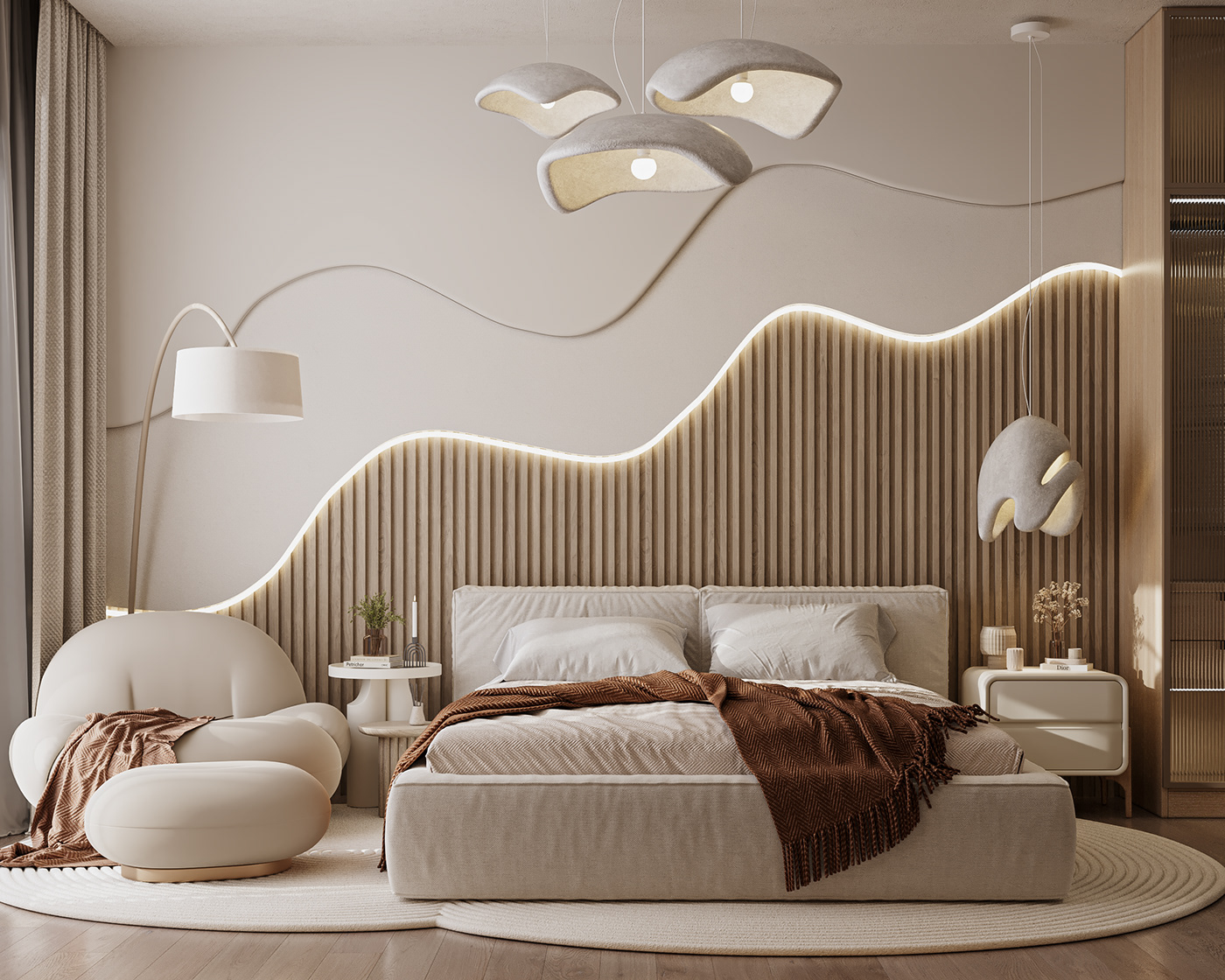 design bedroom bedroom design interior design  Interior boho modern warm cozy visualization
