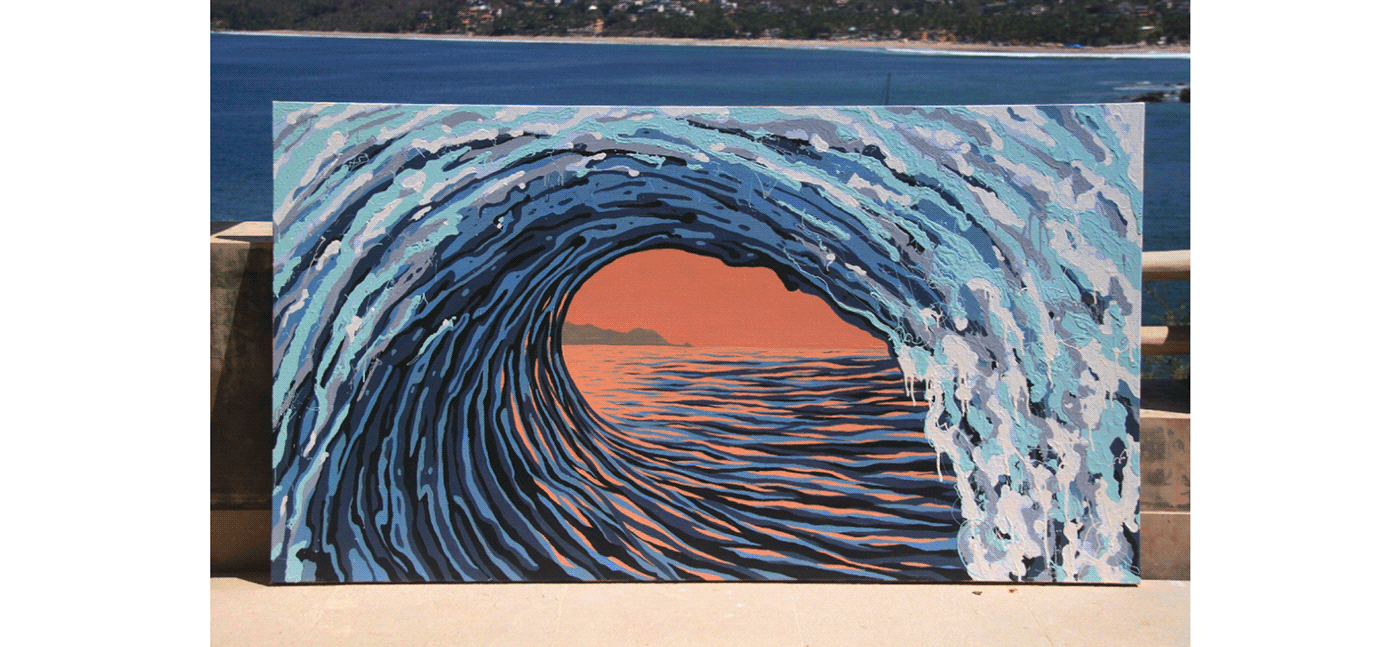 painting   acrylic painting beach artist canvas fine art artwork Drawing  Beachhouse