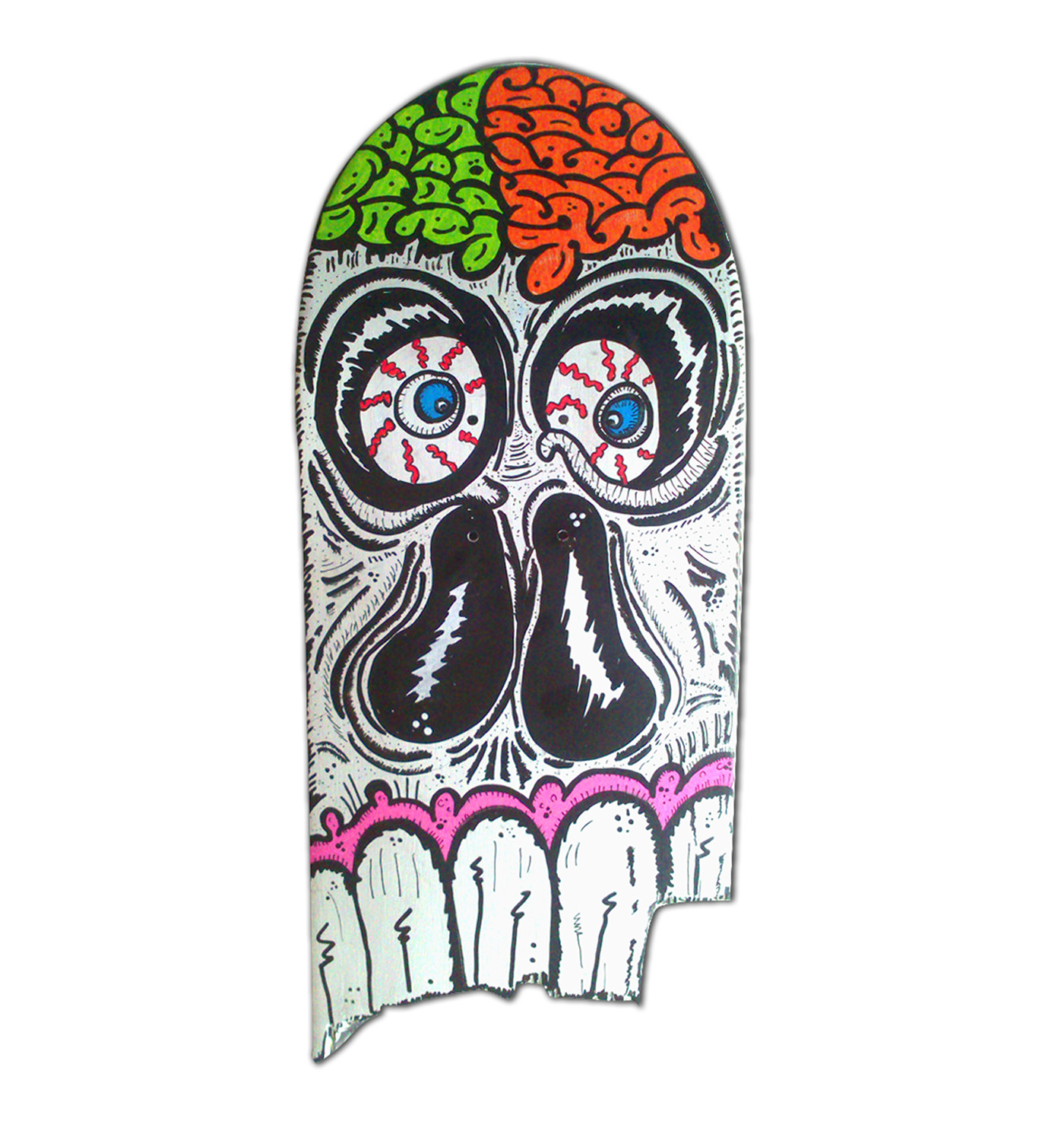 skateboard skull RECYCLED Board skate art Sk8