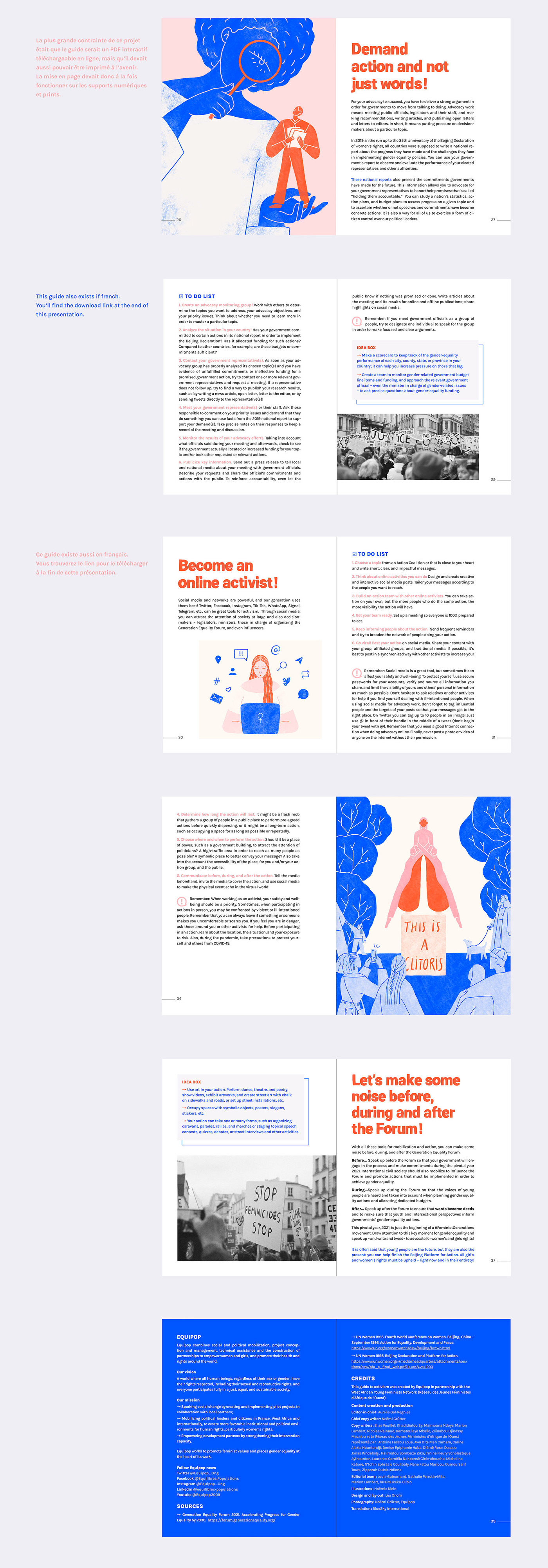 feminism ILLUSTRATION  Layout manual women Booklet editorial design  Guide NGO print