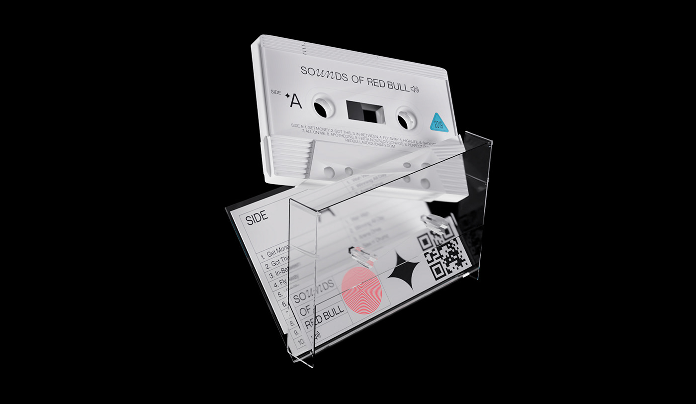 cassette Brutalism Red Bull music sound stickers waves playlist Cover Art cover