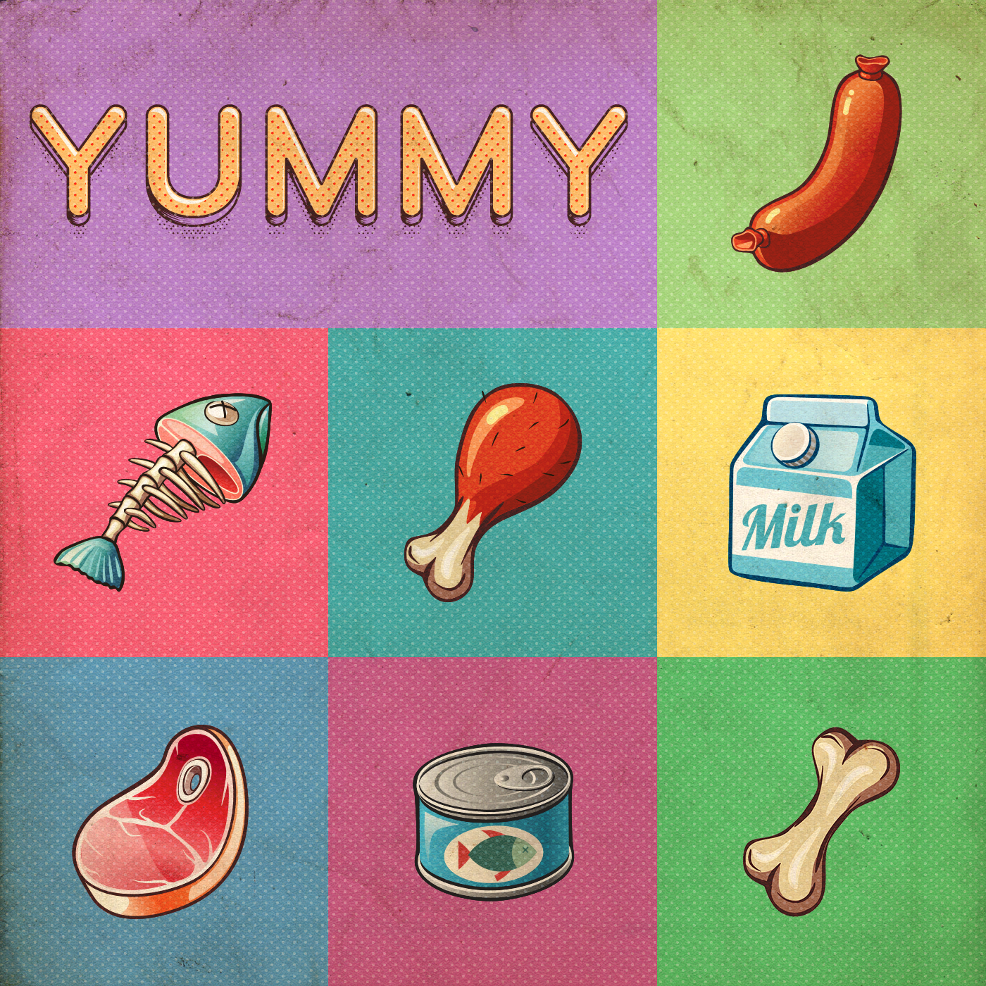 yummy yammy icons Food  pattern gif game ILLUSTRATION  art vector