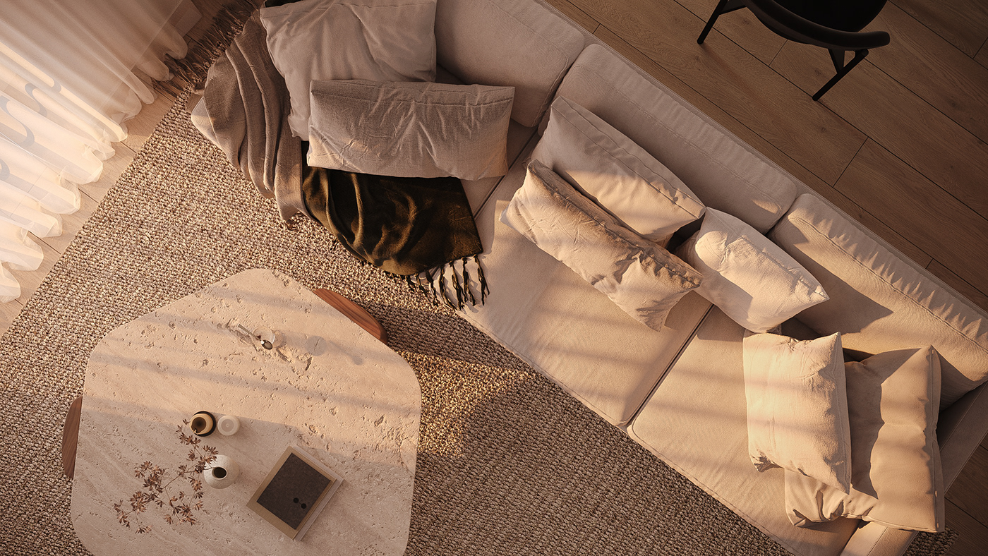 3ds max bedroom corona render  golden hour kaunas lithuania living room vignette