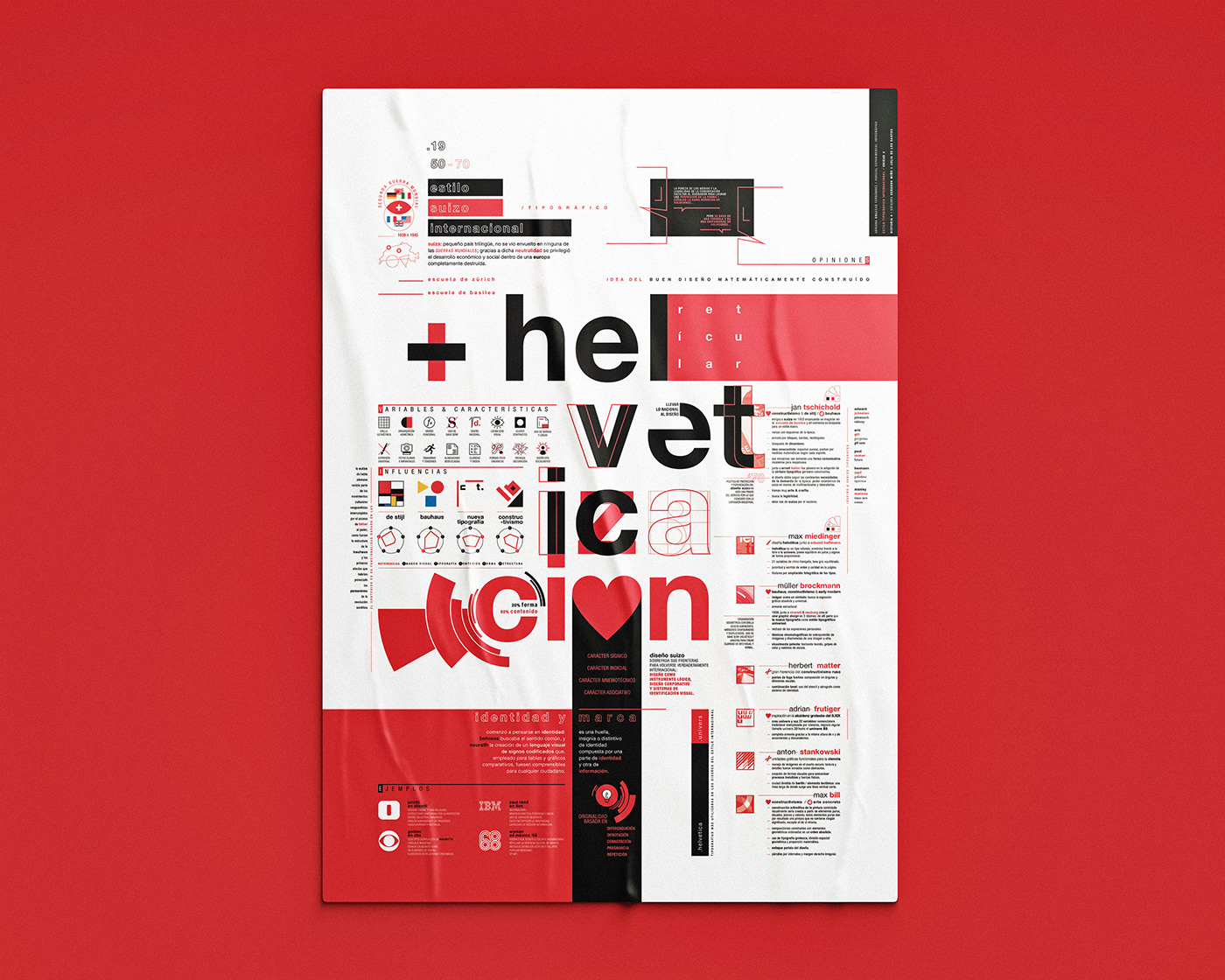 art design graphic design  helvetica historia history infografia infographic red typography  