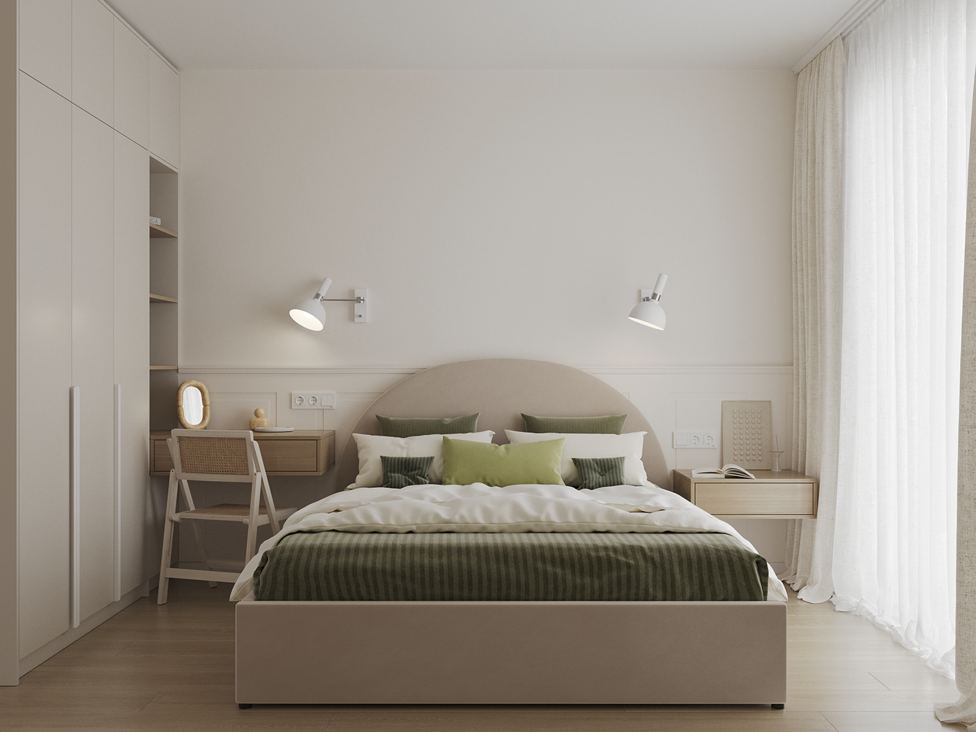 krakow interior design  visualization Render 3ds max modern Scandinavian Minimalism green Nature