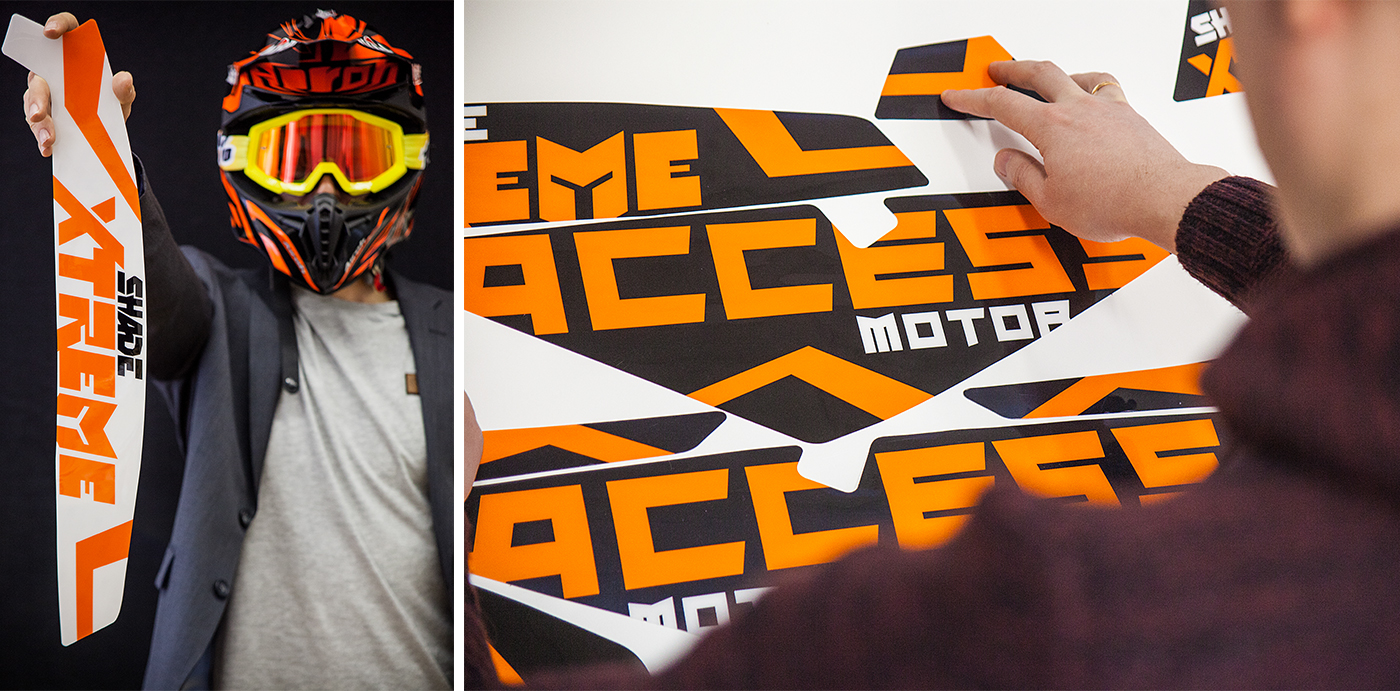 ATV sport quad access Motor lettering design sticker Style xtreme