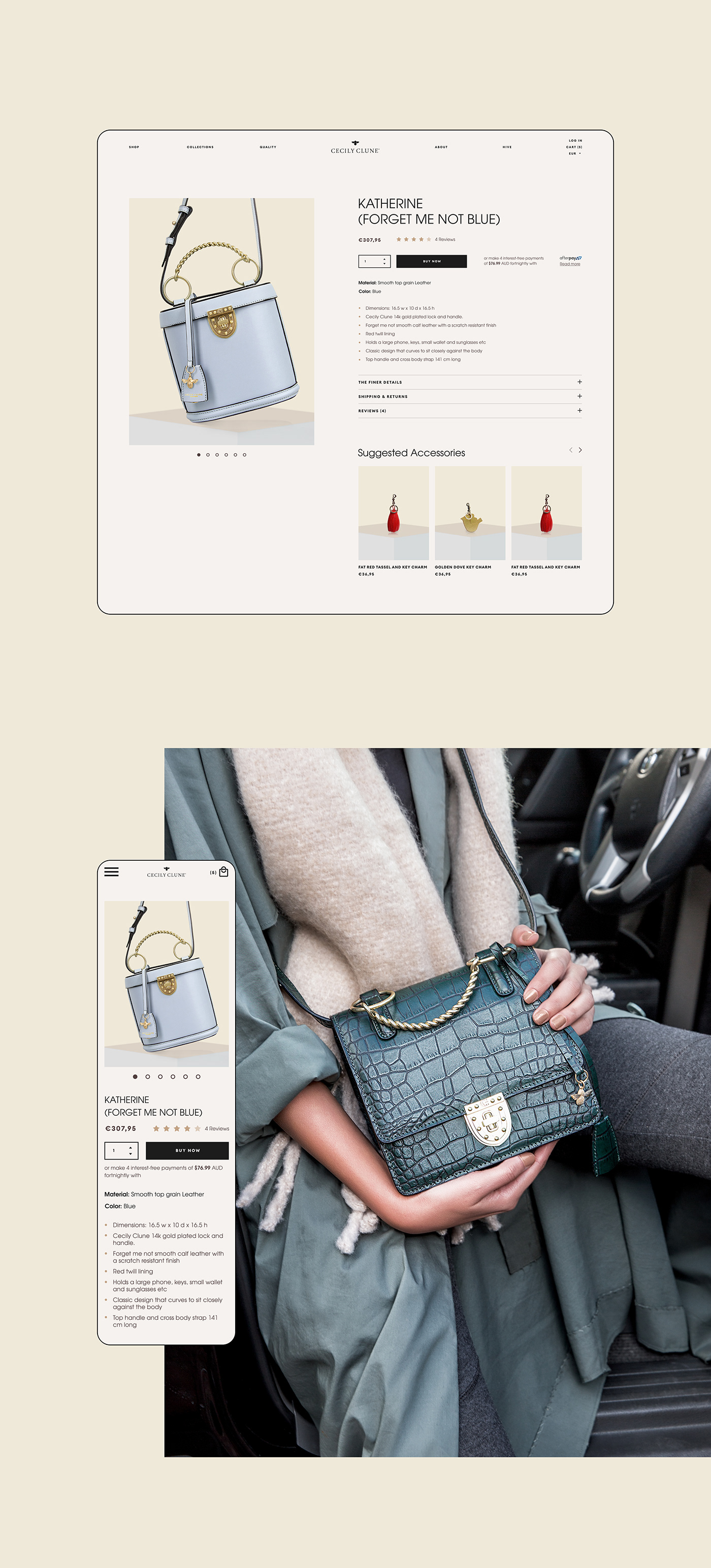 bags clean Ecommerce Fashion  luxury mobile UI ux shop Web Design 