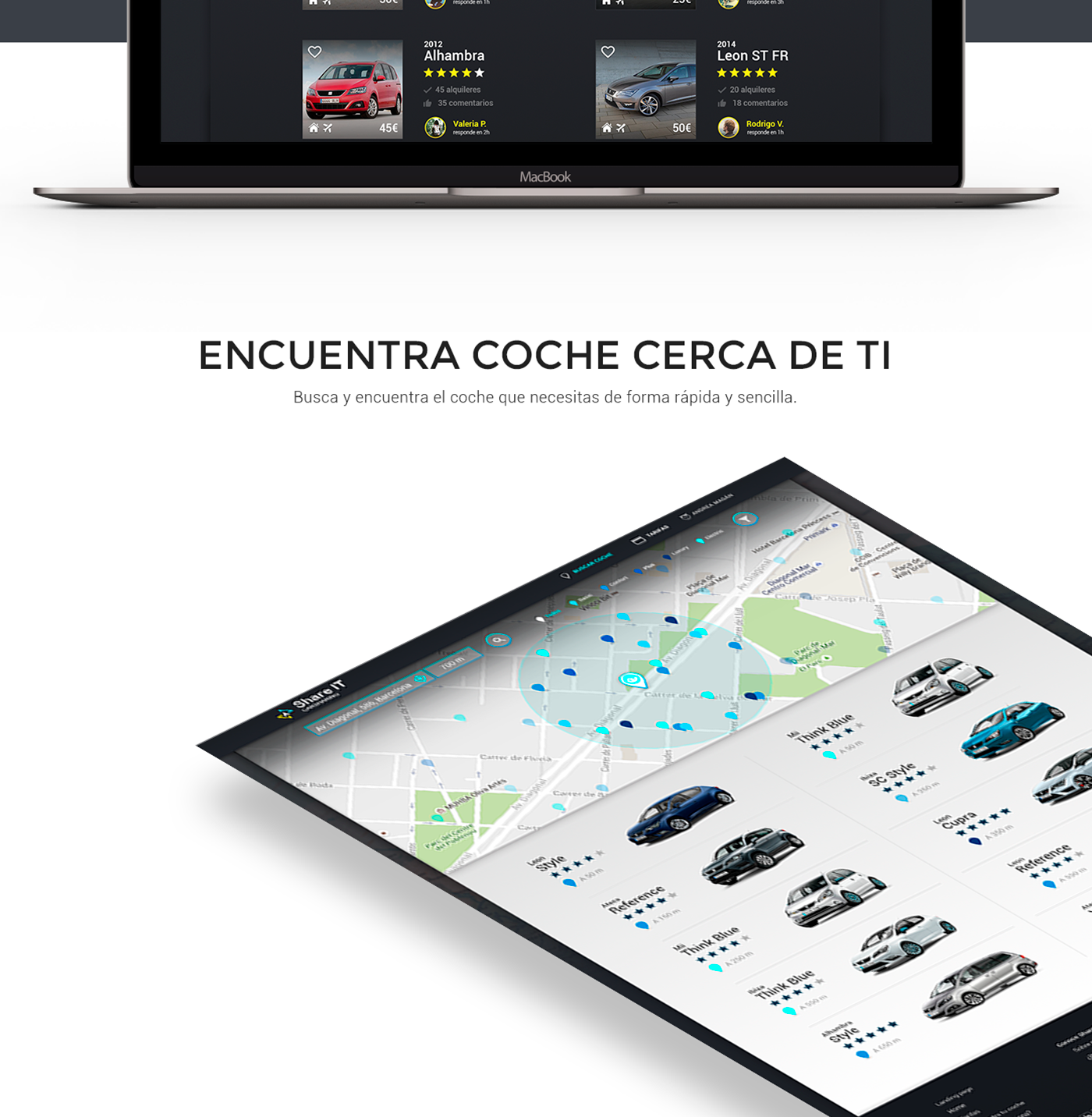UI ux Carsharing web desing app