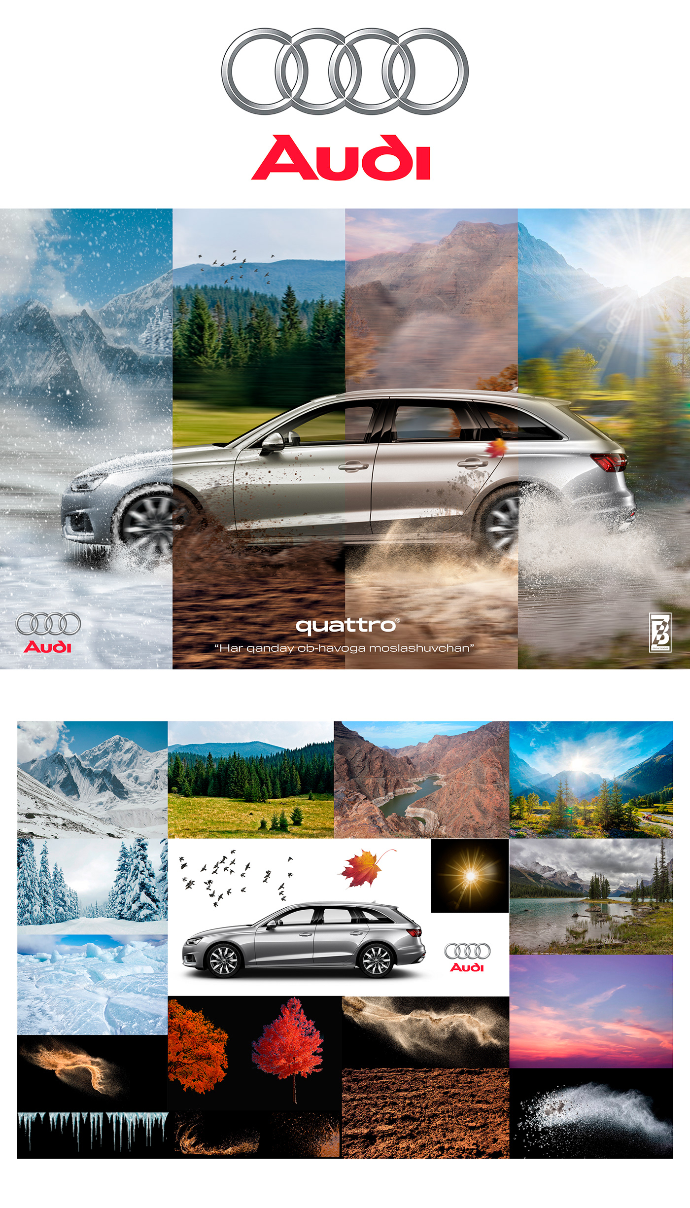 ads Audi design Quatro Advertising  banner creative media poster Socialmedia