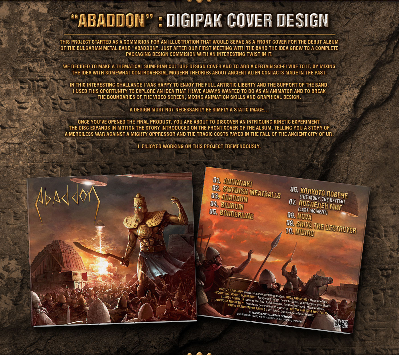 digipak cover Album metal band sumerian Ancient aliens anunaki Vimana nibiru nephelim giant War