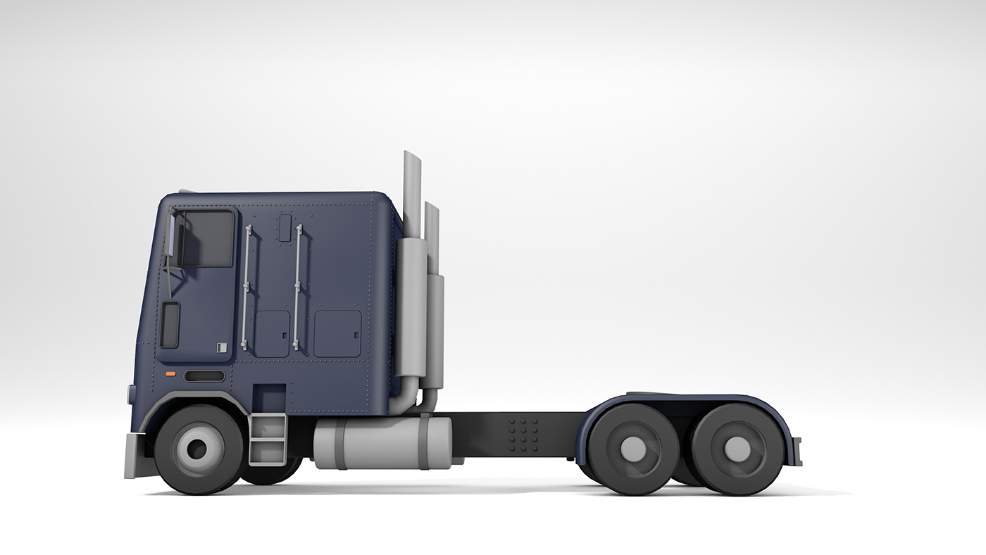 3D big Cargo delivery freight Freightliner Logistics Tractor Transport Truck