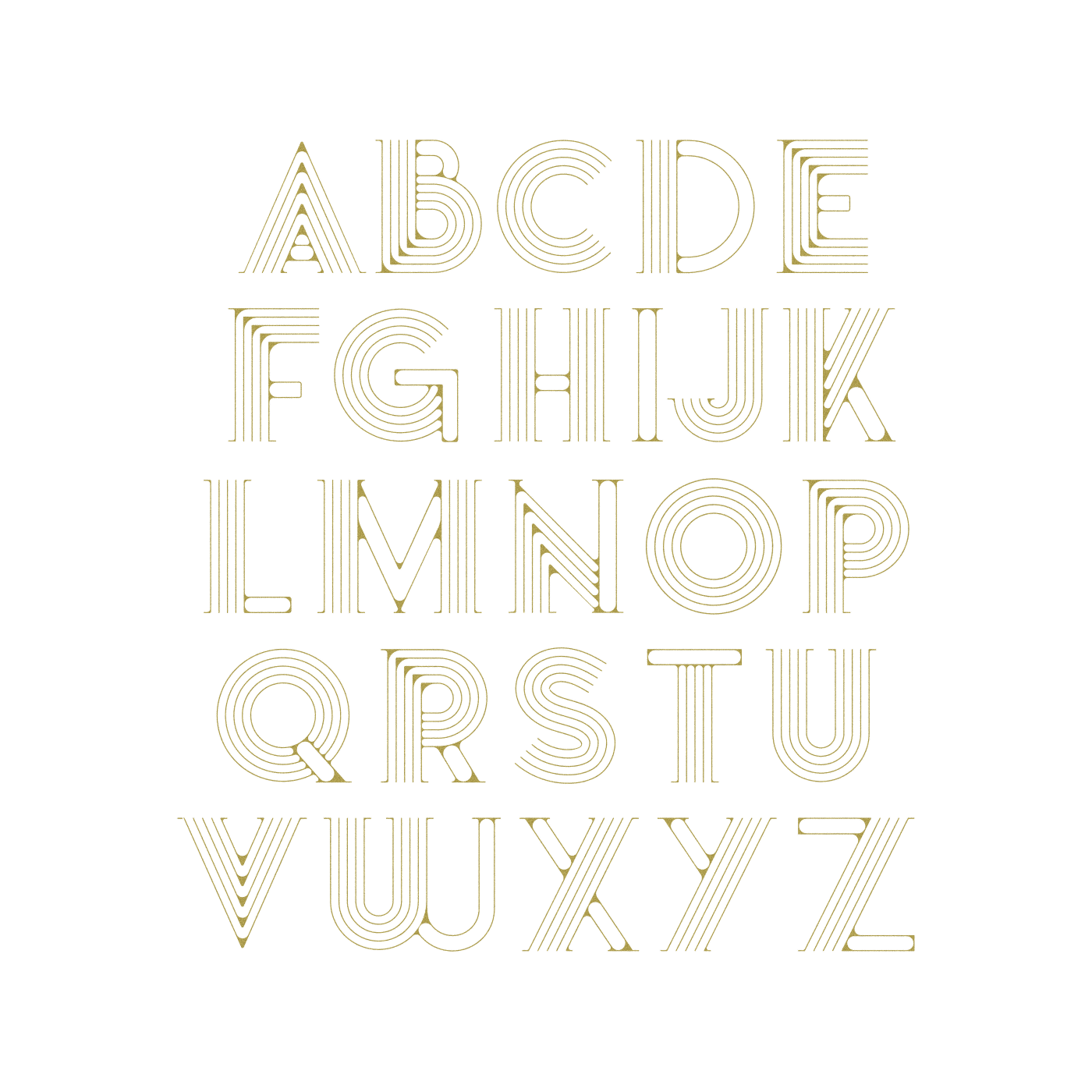 adobe illustrator Digital Art  font gold lettering lines Typeface typography   vector