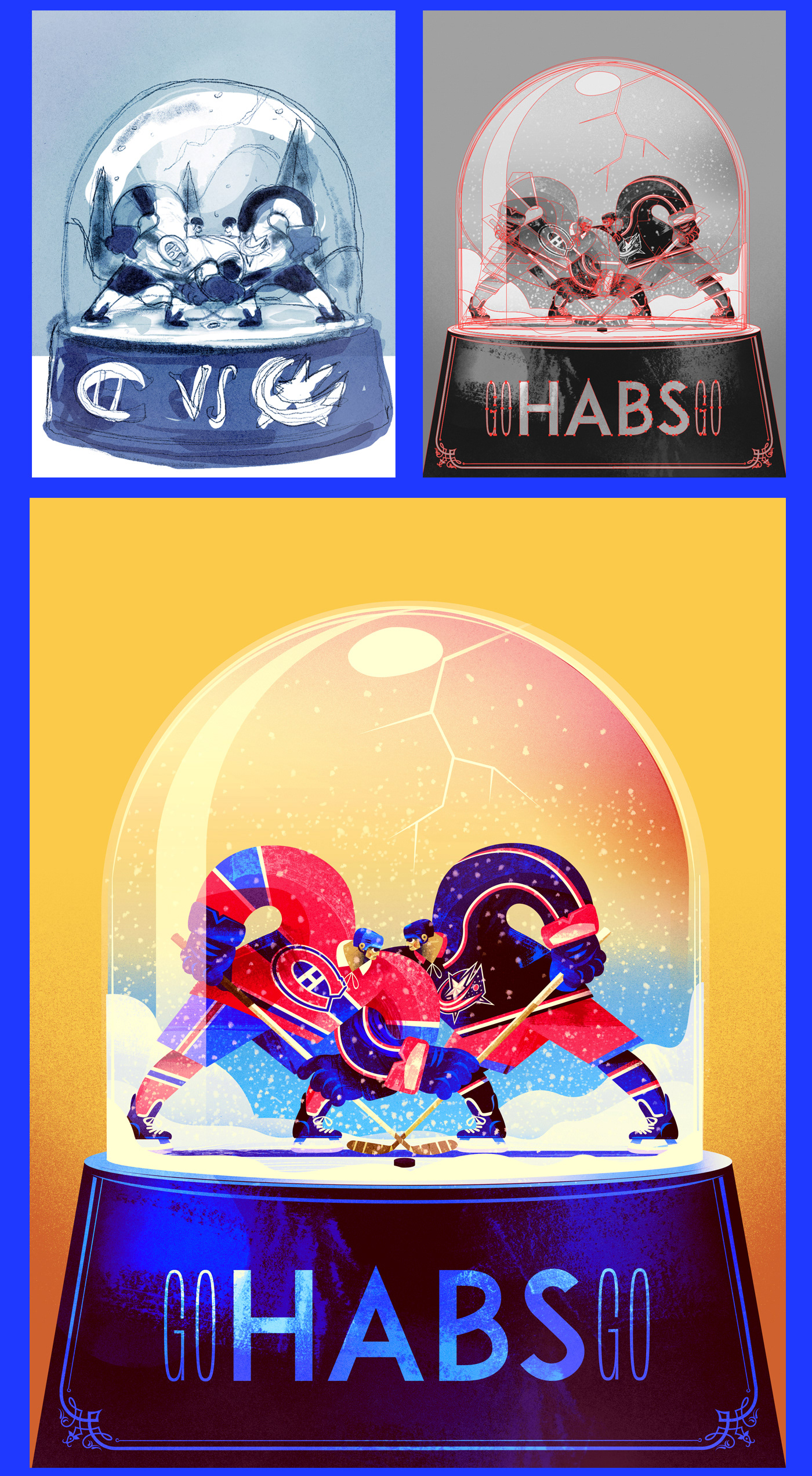 Canadiens de Montréal hockey Montreal motiondesign vector Character design  fight NHL snowball winter