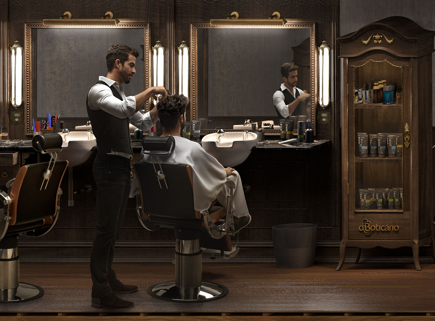 barber shop barbearia Boticário Platinum Platinumfmd Sinuca Pool photoshop CGI Photography 