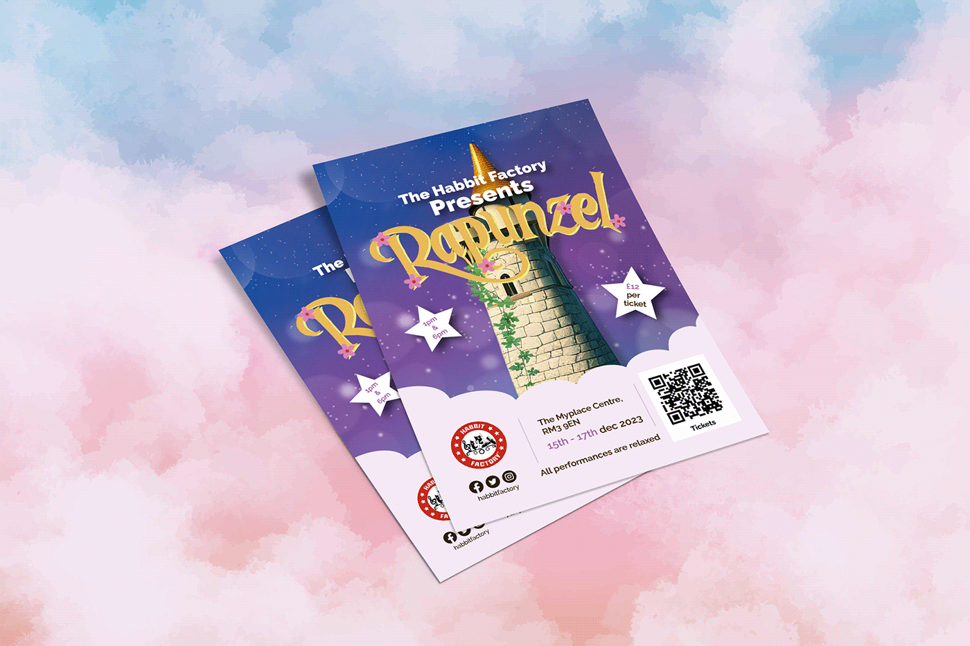 pantomime rapunzel Theatre charity non-profit flyer Graphic Designer