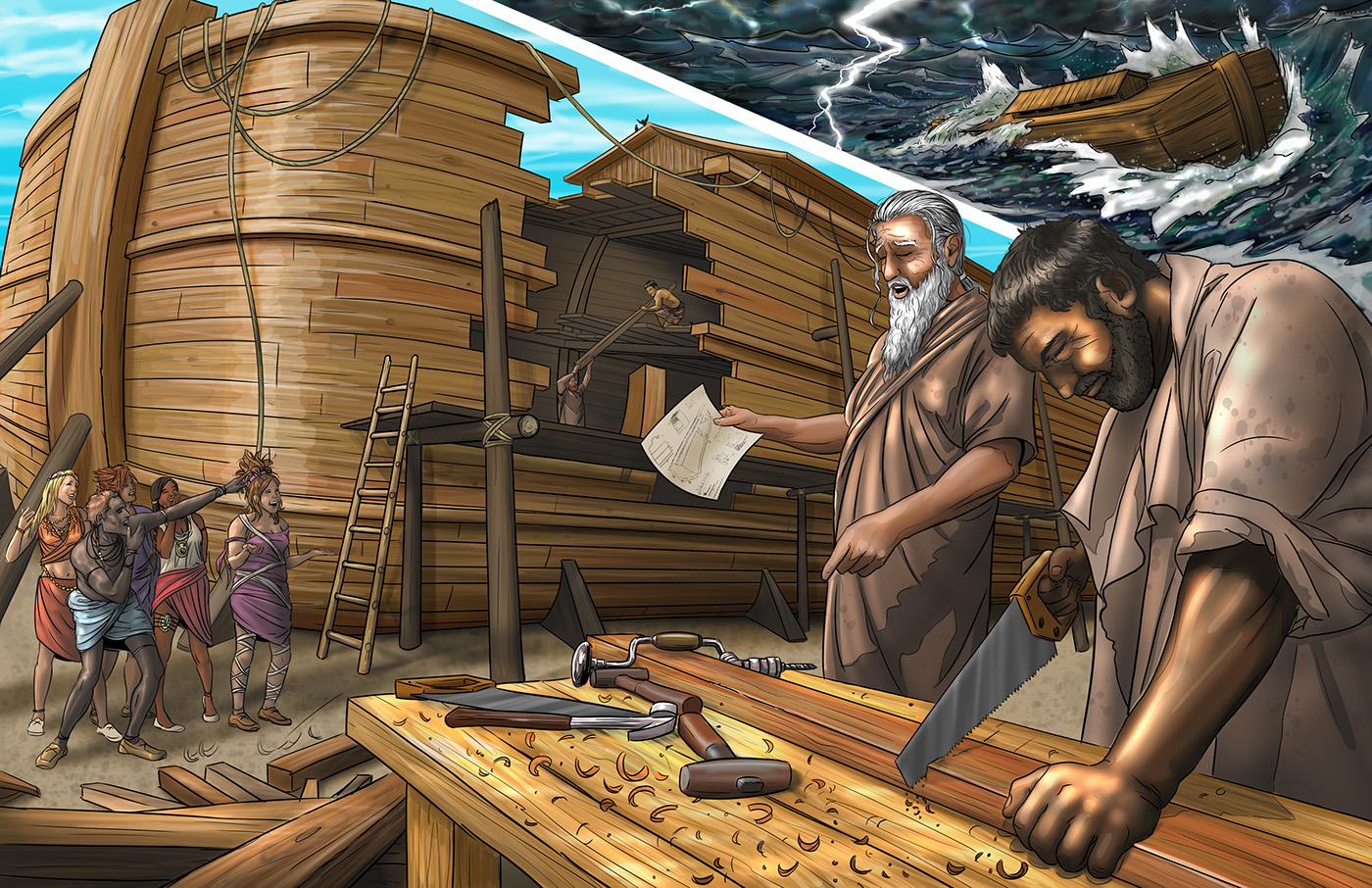 Noah Building the Ark on Behance