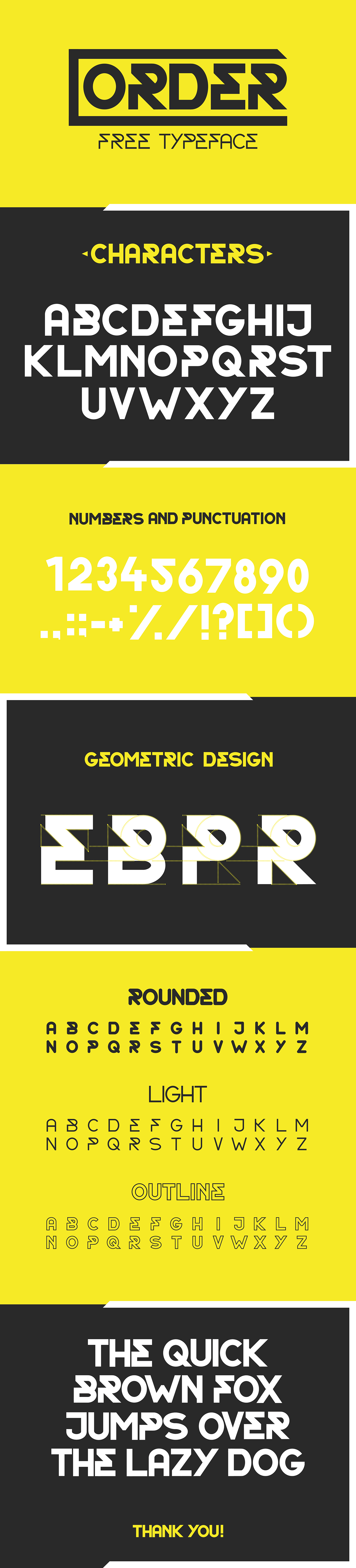 Typeface font free download Order sans serif type lettering graphic design vector