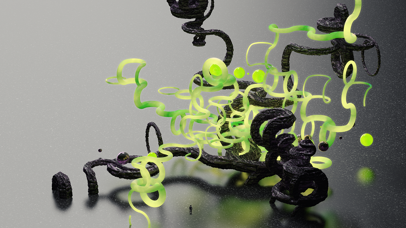 abstract wallpaper desktop glow 3D metal Kurulumun neon