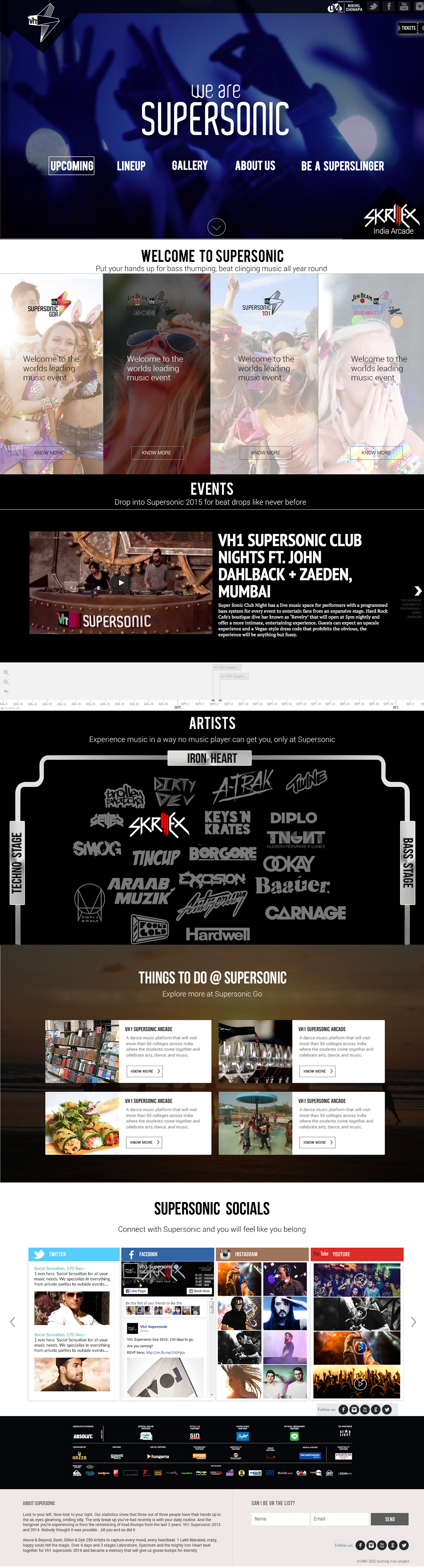Website Design home page Music Festival India