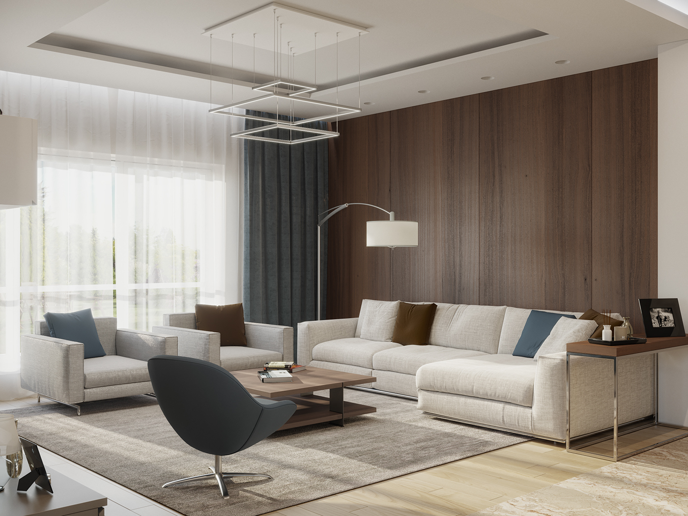 luxury modern design Style Interior architecture contemporary wood Render Vizualization