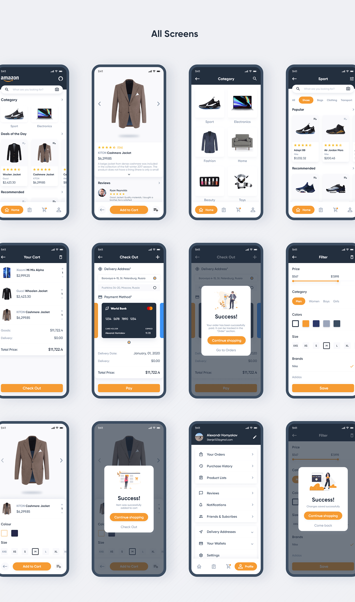 Amazon redesign Ecommerce Mobile app shop concept Web Design  ux UI ios