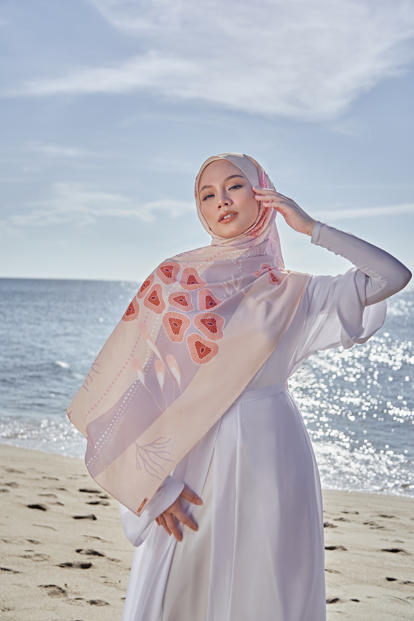 abstract hijab hijab hijab design Hijab Fashion hijab illustration printed scarf product design  scarf design Surface Pattern textile design 
