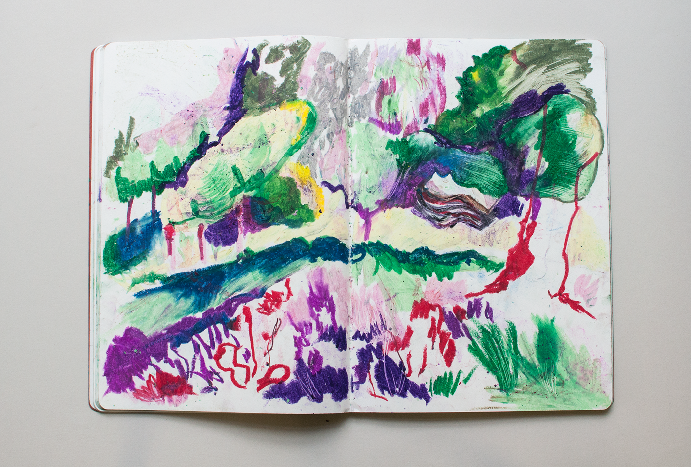 oil pastel Sennelier sketchbook Landscape summer vacation