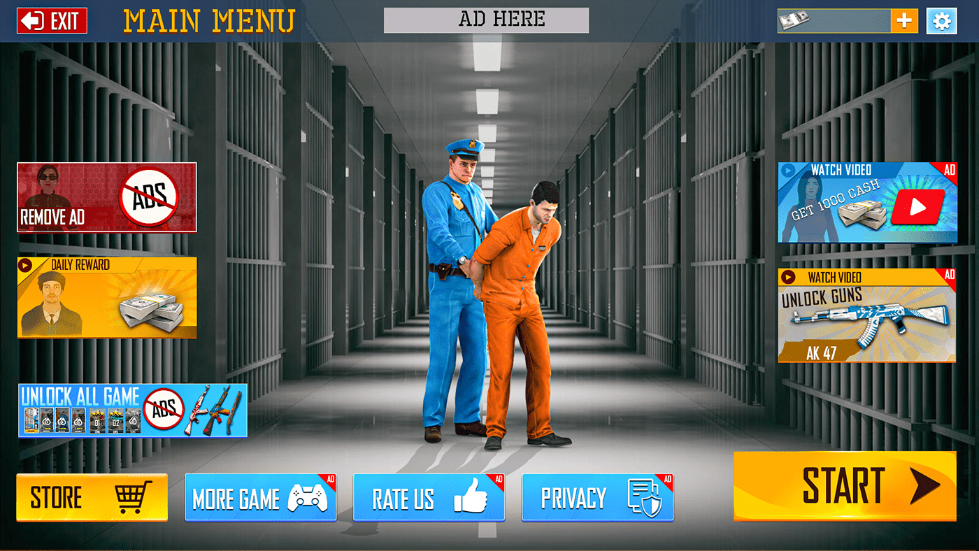 Adobe Portfolio designer gangster Jail photoshop prison UI ui design UI/UX ux
