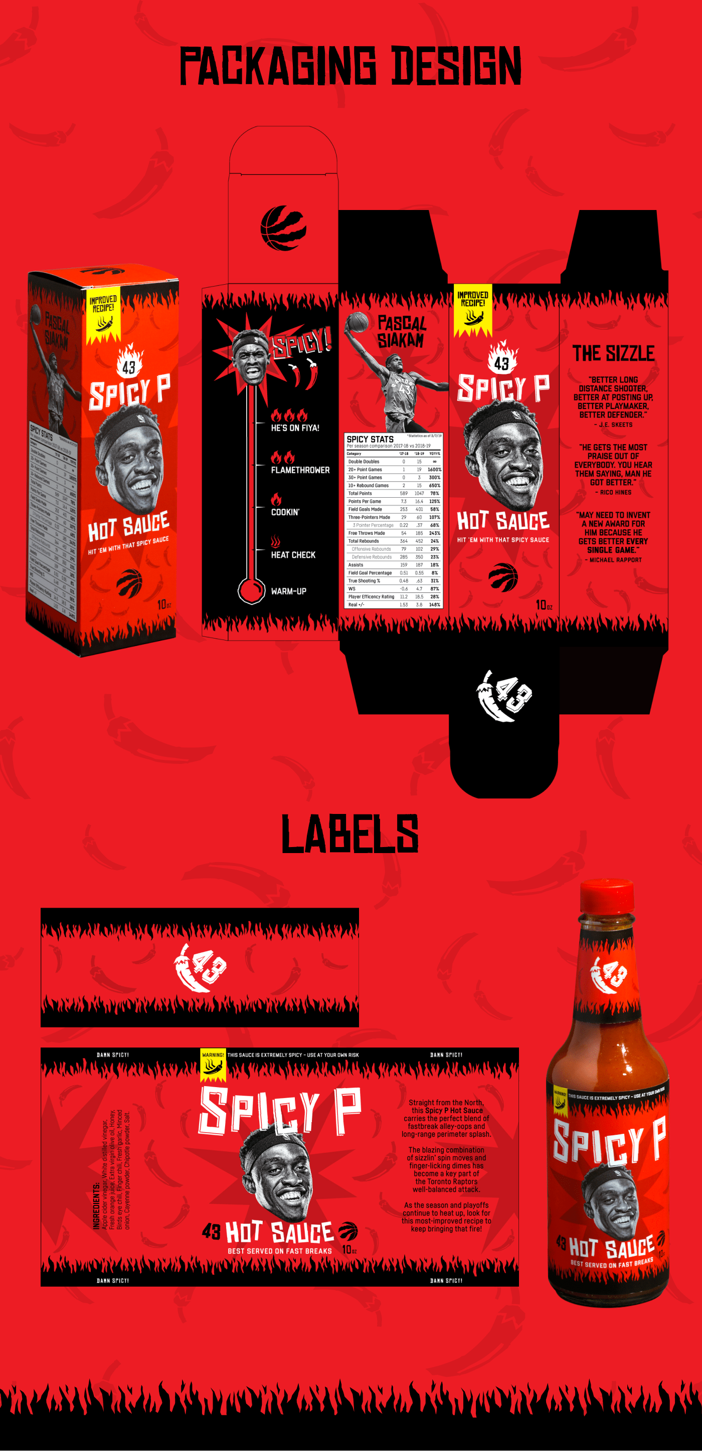 basketball hot sauce most improved player NBA pascal siakam Promotion spicy p Sports Design Toronto Raptors we the north