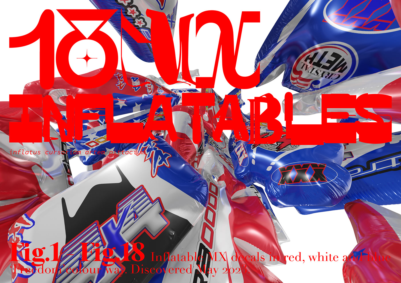 3D inflate Motocross blender Brutalism 3d animation Logo Design tech decal