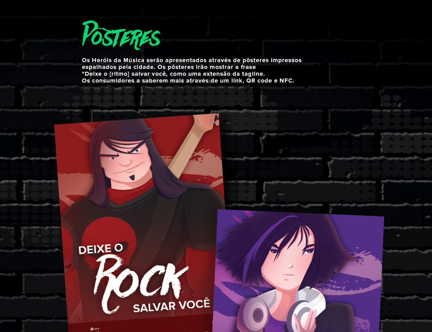 TCC spotify Heróis da Música heróis musica heroes design cards ad campaign Character Streaming Brasil Brazil FMU of music