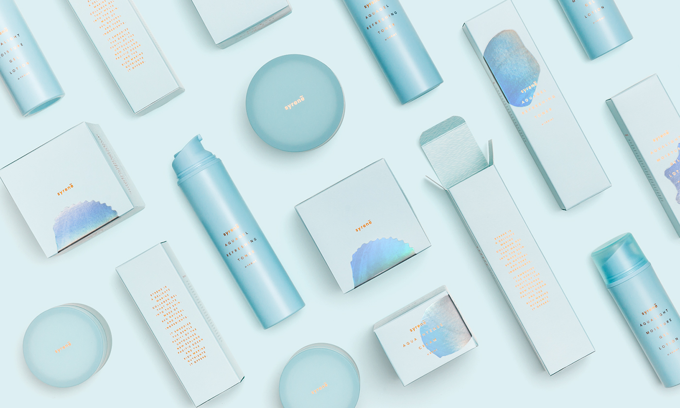 branding  Packaging beauty sea aqua foil typography   shell