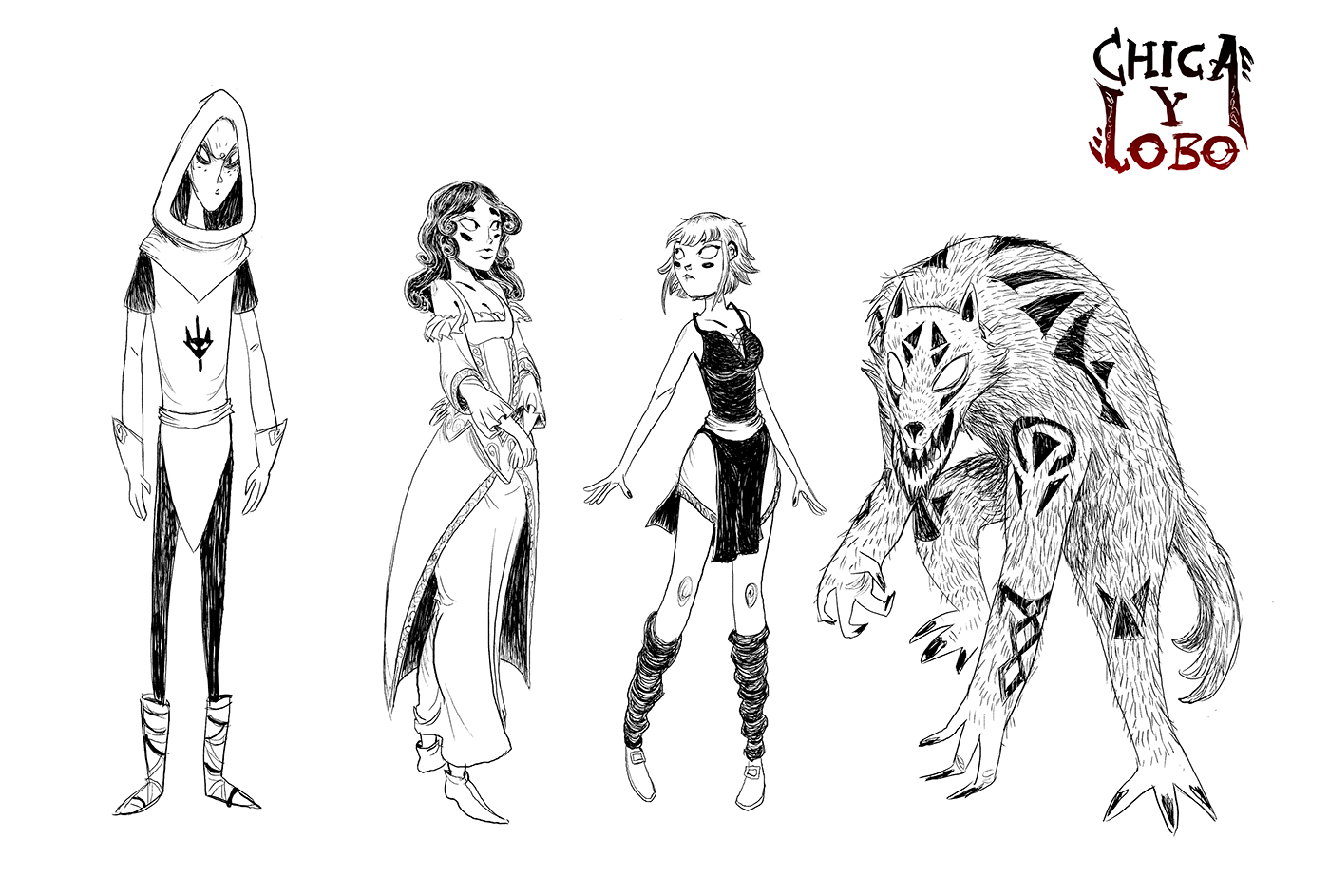 chica y lobo Roc roc espinet espinet characters comic bd manga design wolf girls hunter