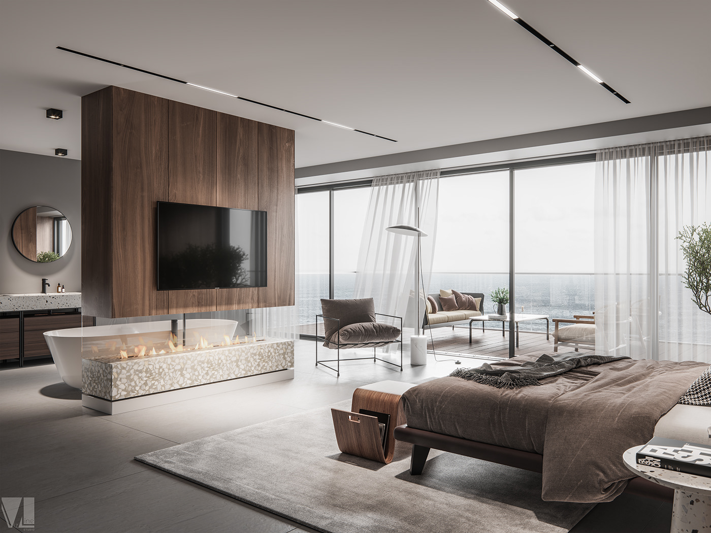 3dmax CoronaRender  design Holiday Interior miami photoshop Villa vizlinestudio