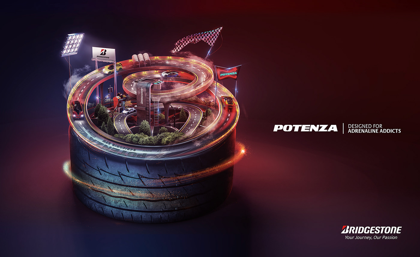 potenza dubai UAE tires speed Bridgestone Goodyear CGI automotive   race