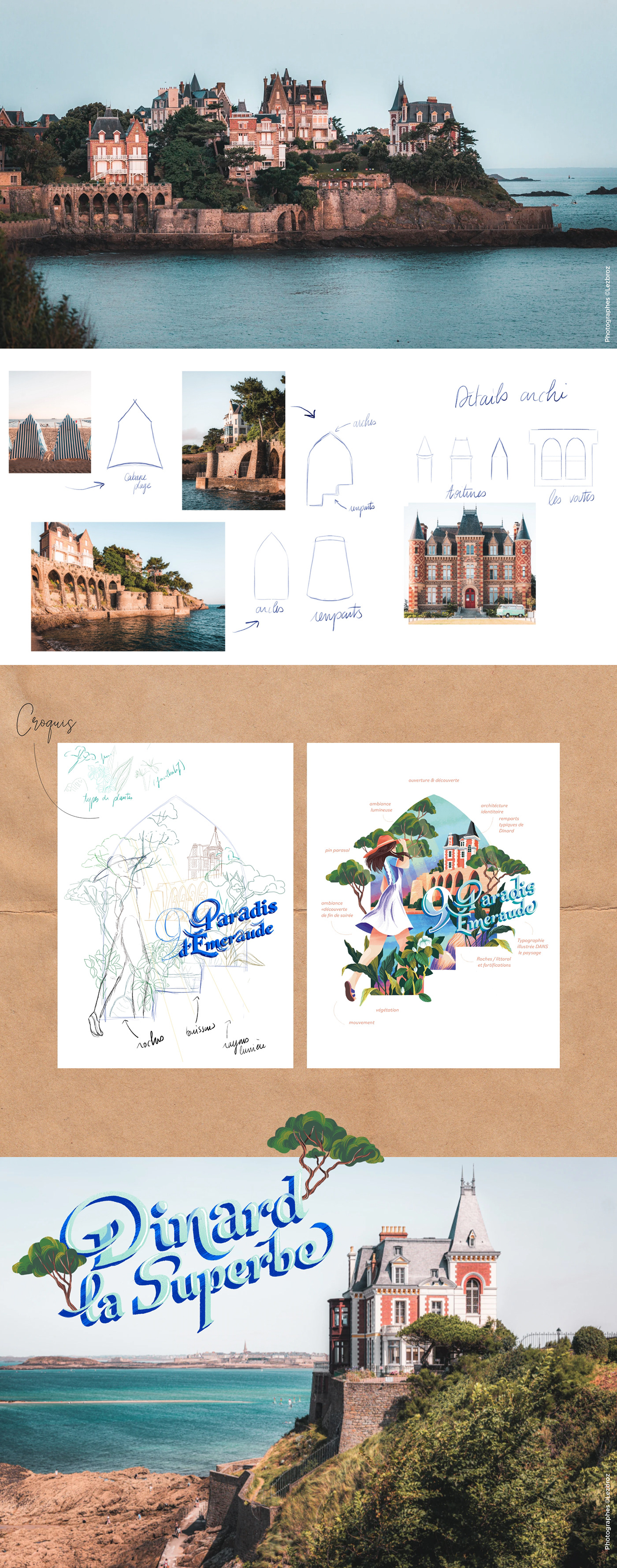 artwork design Digital Art  digital illustration Dinard Drawing  france ILLUSTRATION  sketch tourism