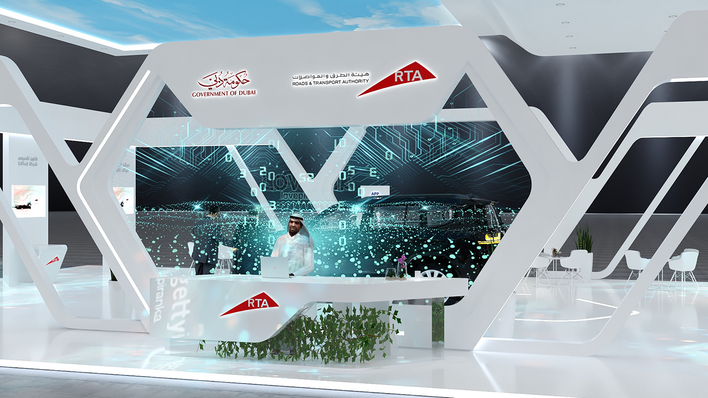 architecture branding  dubai Exhibition Design  futuristic design Grapgic Design minimalist RTA dubai UAE WETEX2022