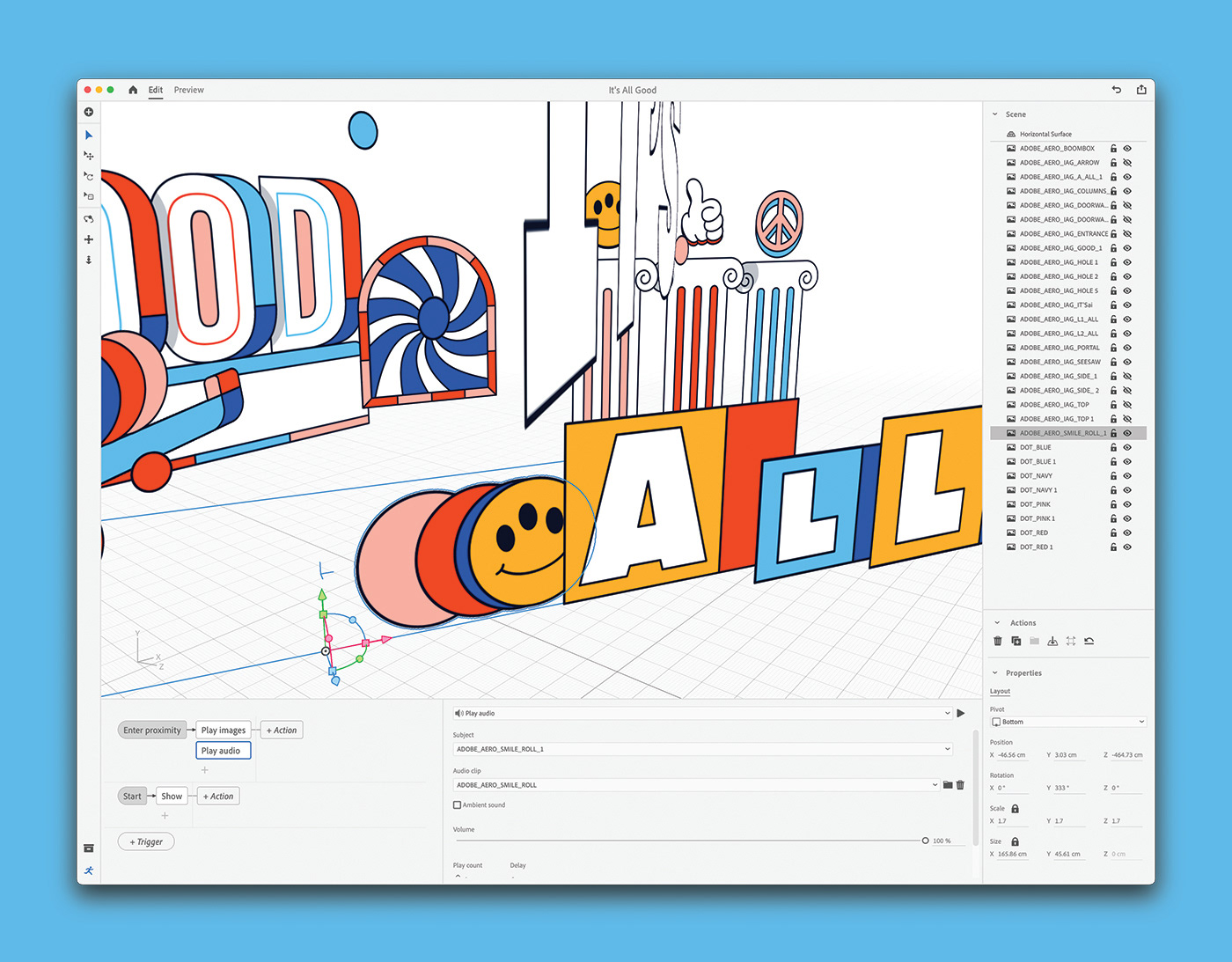 3D Adobe Aero aero animation  Emoji lettering motion motion graphics  smilie typography  