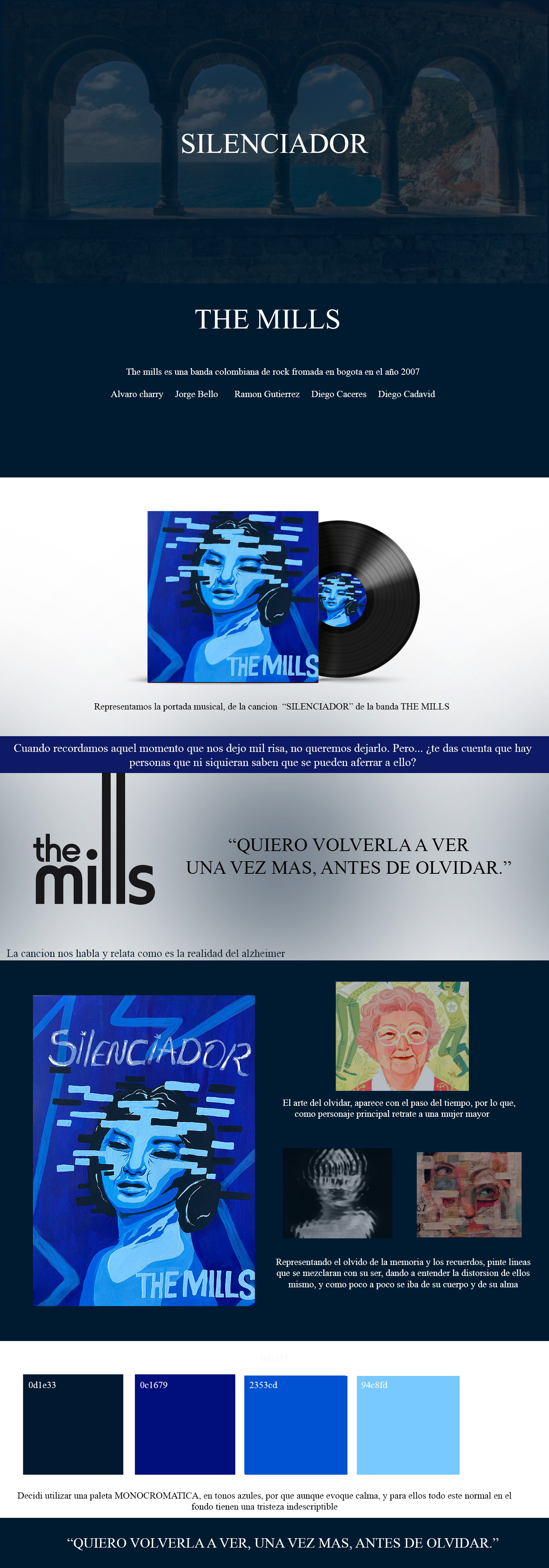 diseño pintura portadas disco monocromatico AZUL blue time music Themills