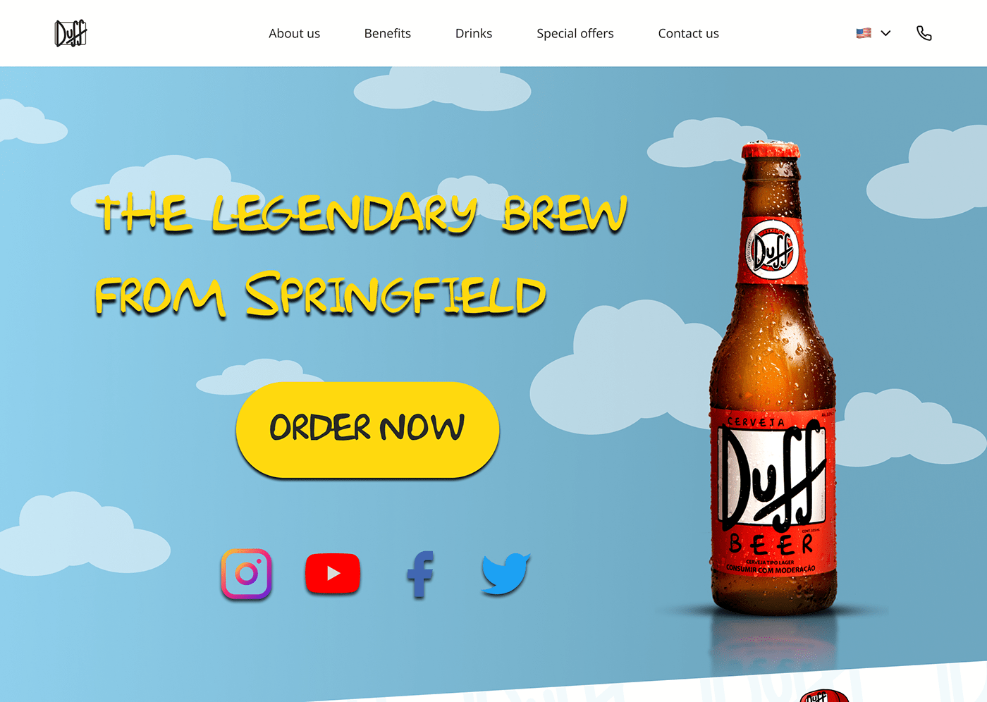beer simpsons duff landing page landing UI/UX ui design Figma user interface Website