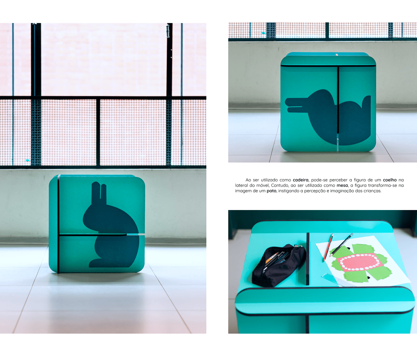 chair duck furniture furniture design  illusion infantil multifunctional nomadic rabbit table