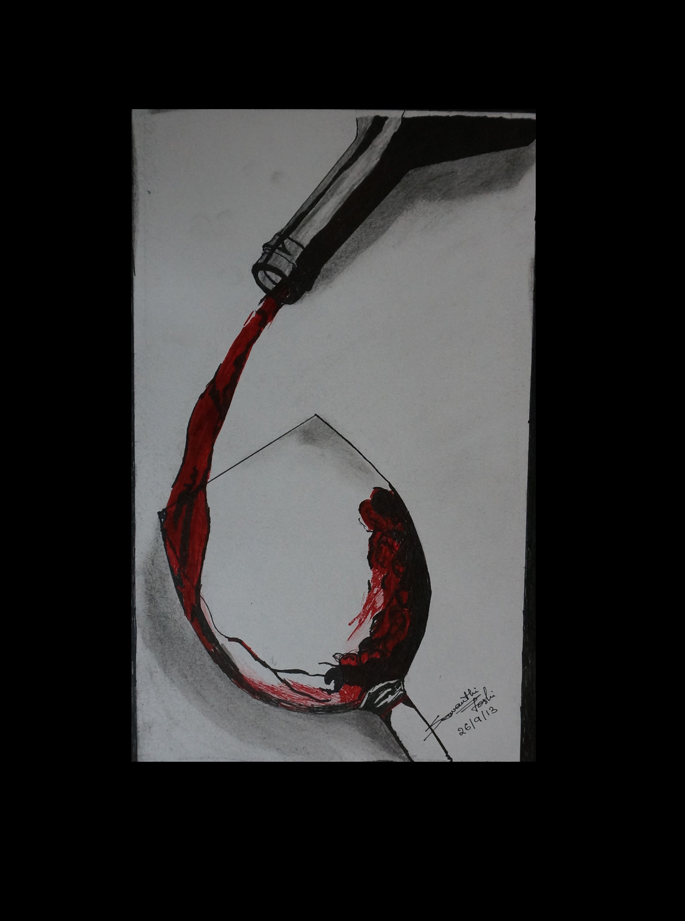 wine drinking alcohol charcoal Charcoal Art Drawing  party drink