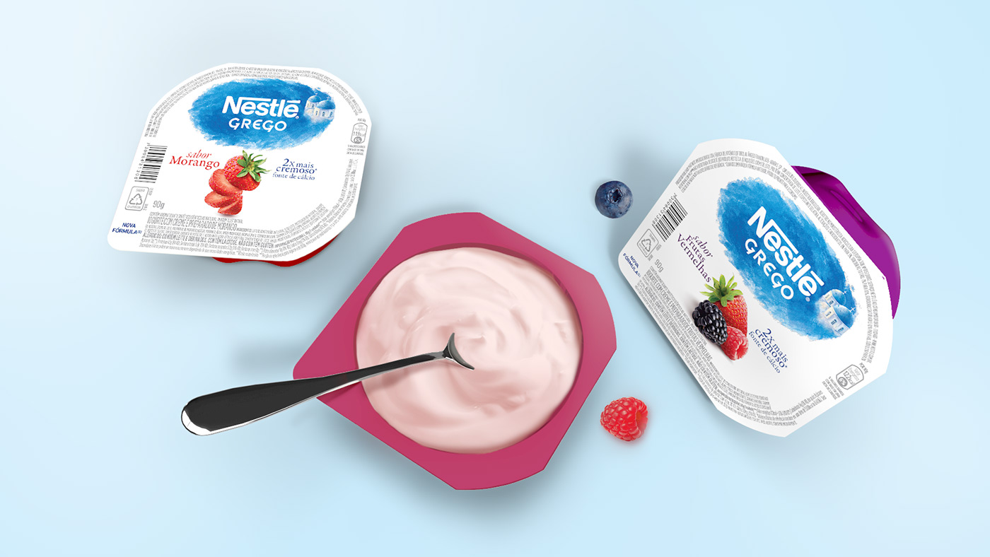 redesign Packaging branding  nestle grego yogurt iogurte design