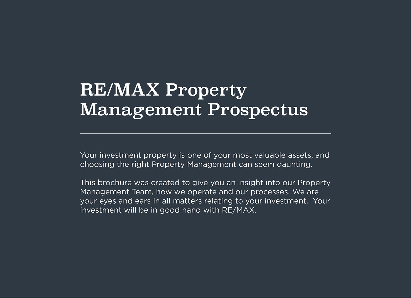 brochure prospectus property management real estate RE/MAX magazine Booklet Layout graphic design 