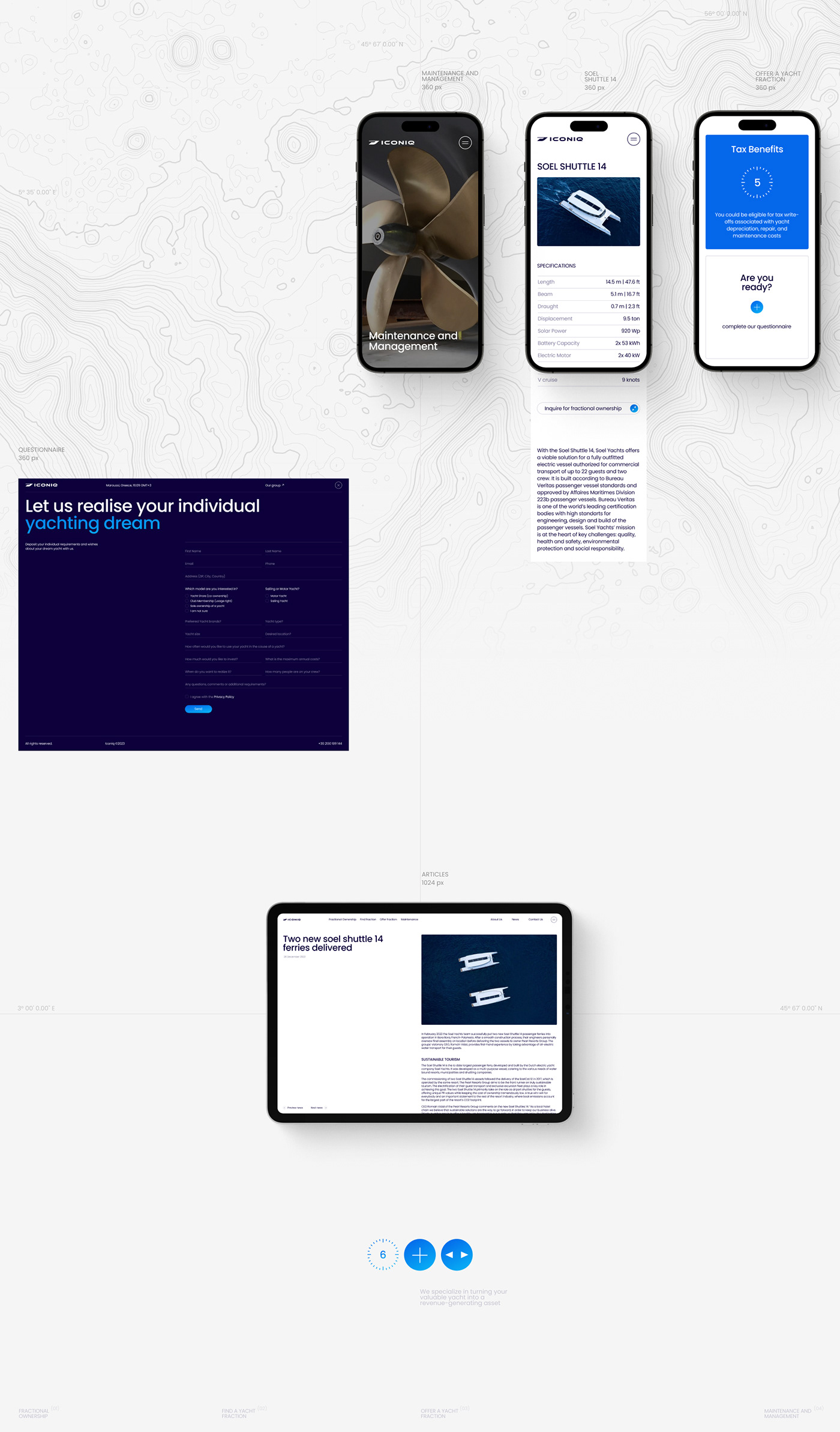 yacht brand identity Web Design  UI/UX corporate branding  Website 3D user interface Investment