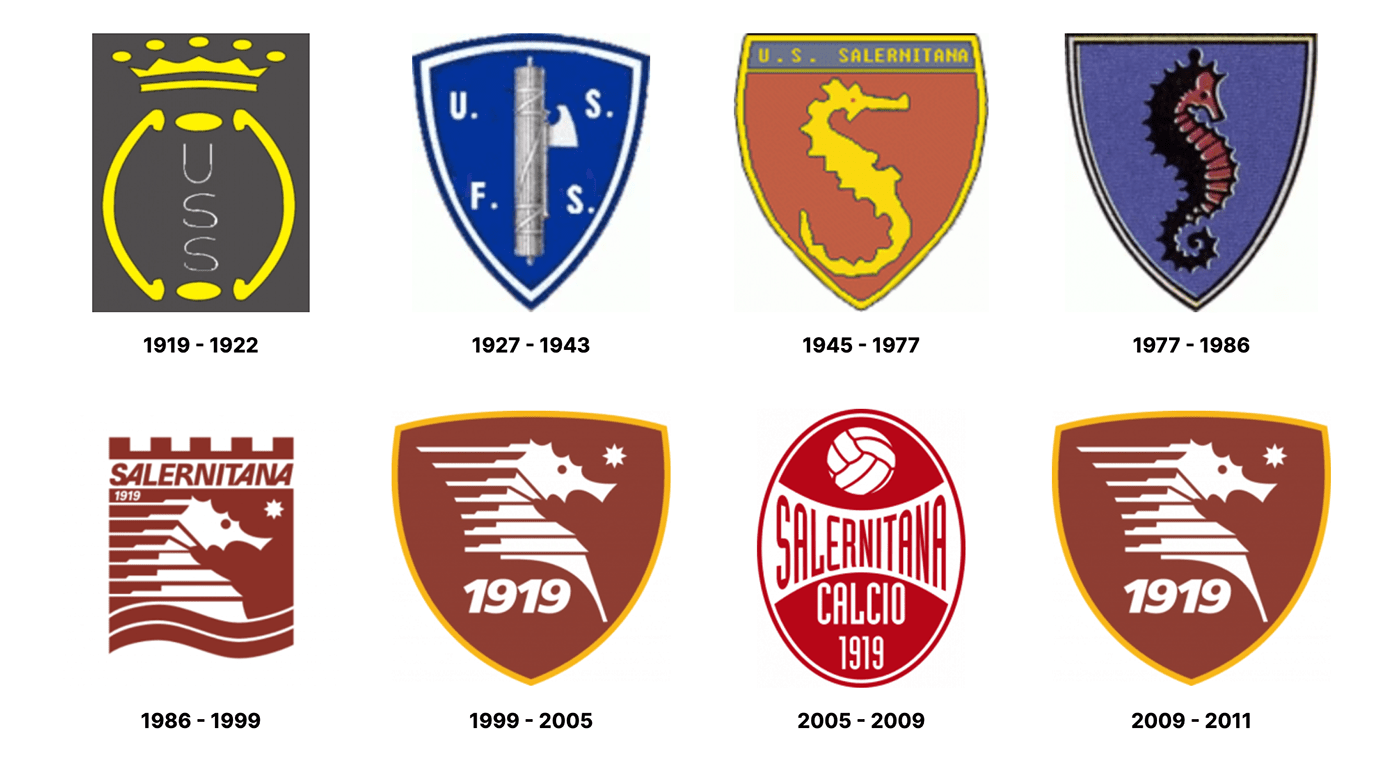 badge crest design print soccer football brand identity sports Logo Design salernitana