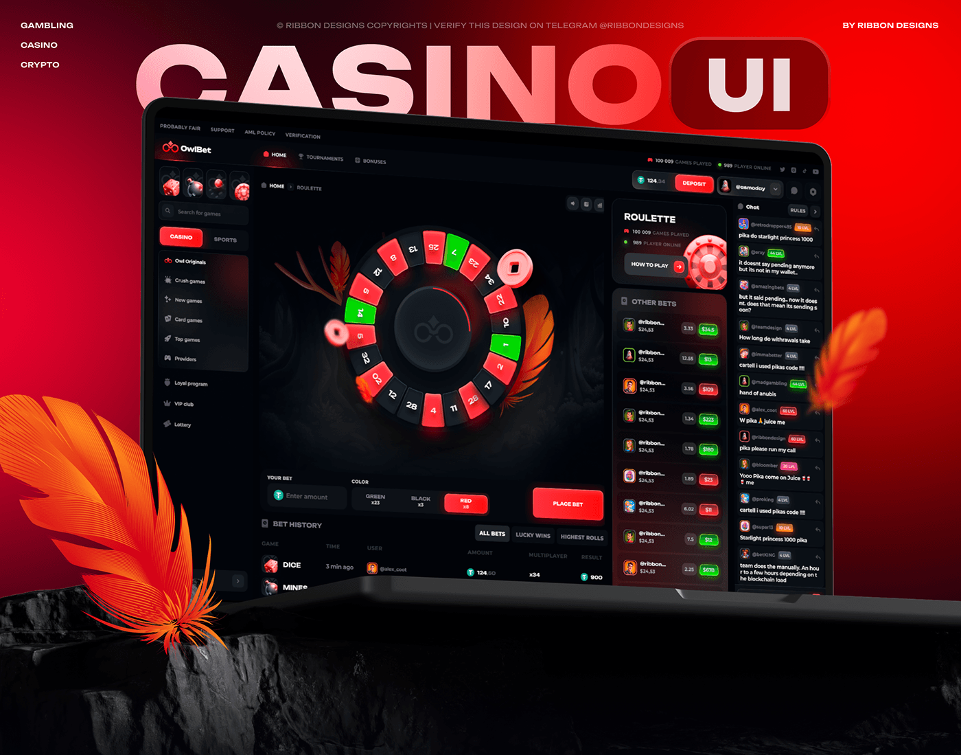 gambling casino game iGaming casino design roulette mines Gambling Design originals game web3 casino