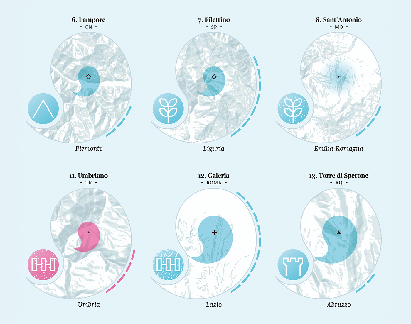 dataviz Italy village flood earthquake Plague War abandoned la lettura infographic