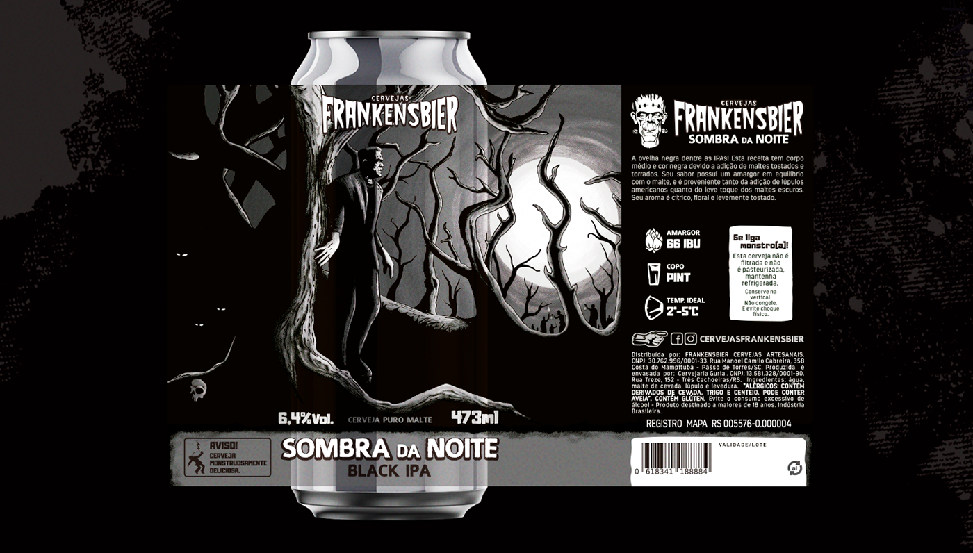 beer label Beer Packaging craft beer packaging design beer can frankenstein monster brewery Packaging
