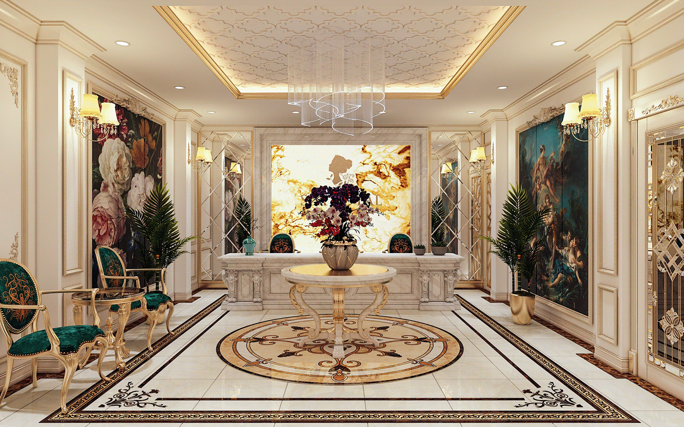 3ds max beauty corona interior design  Render salon Spa bathtub